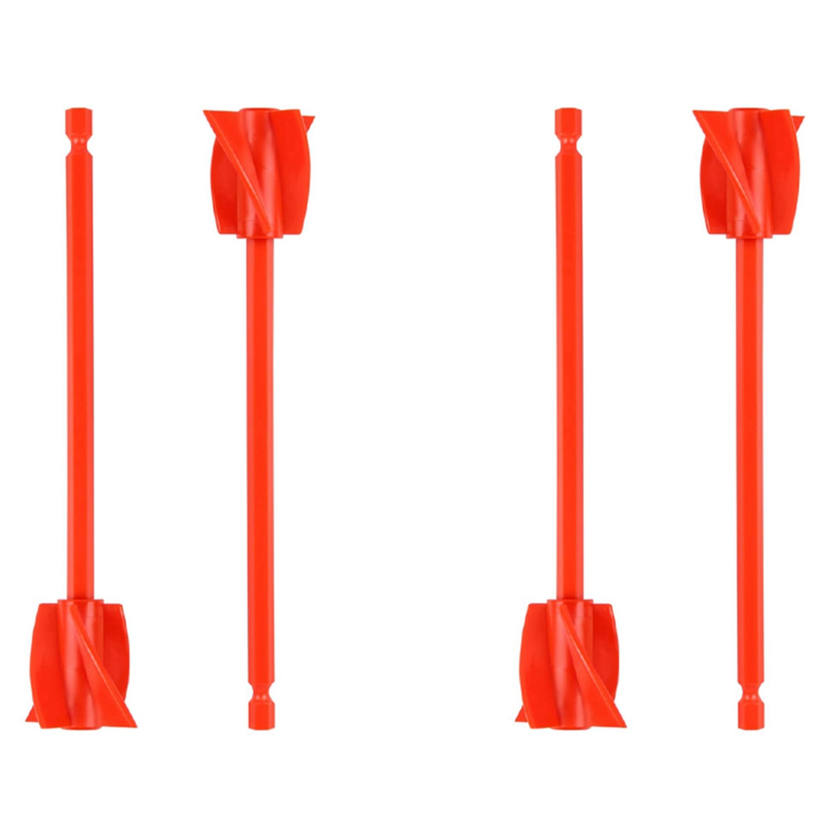 Jnchdghwa Red Resin Mixer Paddles, Epoxy Mixer Attachment For Drill, Reusable Paint Stirrer Drill Attachment(4Pcs)