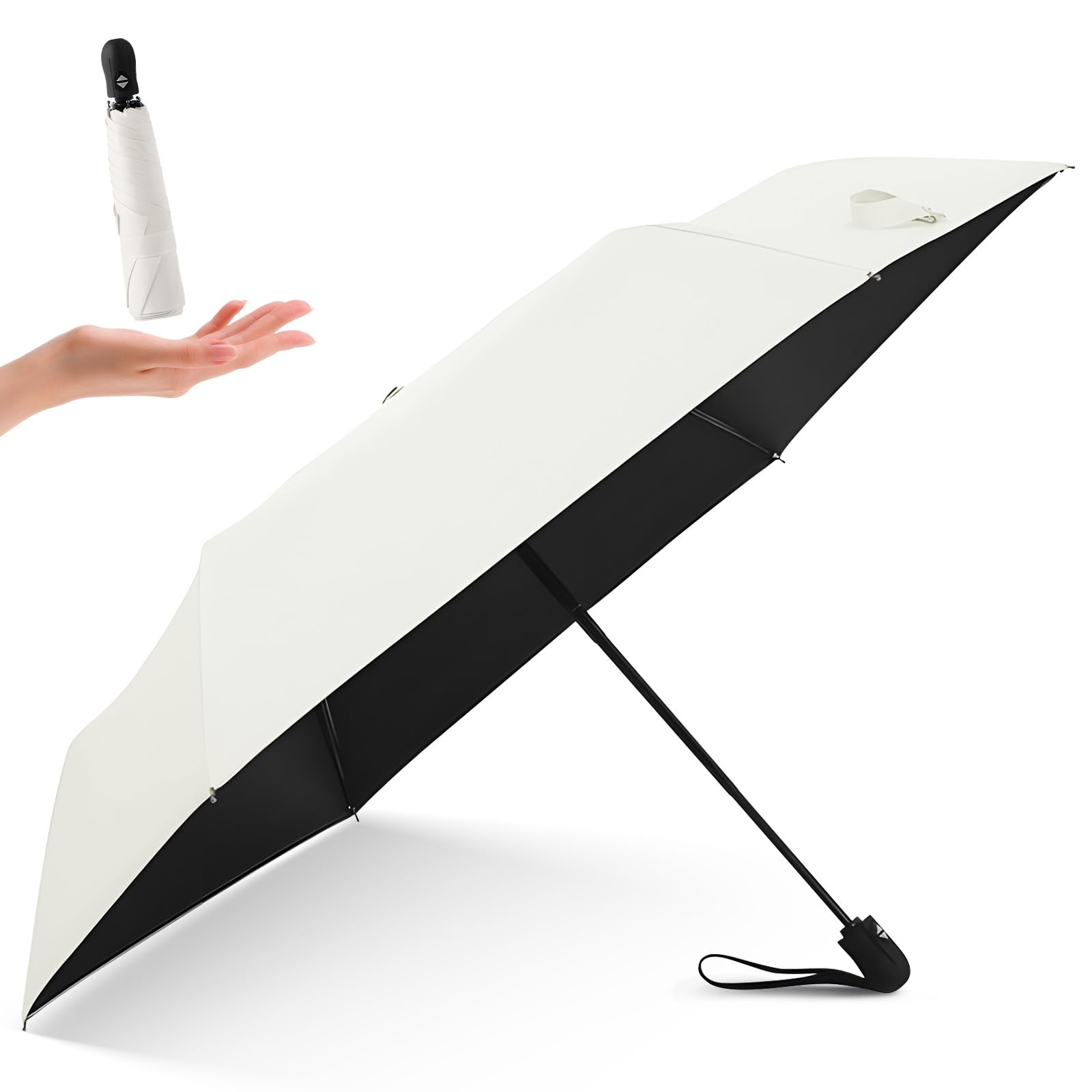 Kemolpo UV Parasol Folding 100% Blackout Sun Rain Auto Open Close 6 Ribs