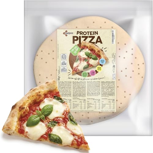 Pizza Proteica Keto EatPro – 1 Base de Pizza Keto de 180g - 12% Carbohidratos, 18% Proteínas, 25% Fibra - Pizza Cetogénica Low Carb, Dieta
