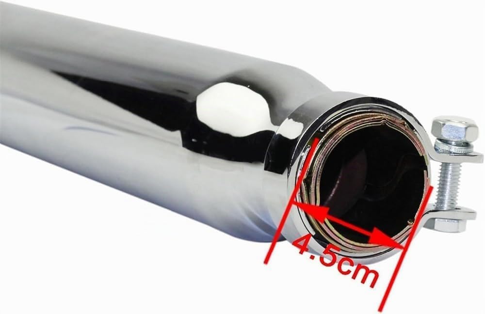 1 Paar Auspuff Schalldämpfer Motorrad Für Harley Und Suzuki VL 125/800/1500 Intruder Bobber, Chrom, Verjüngt, Drehen Heraus, Eisen, Zubehör-Chrome