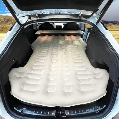 RBOKO Compatible with Tesla Model Y Mattress, Inflatable Camping Mattress with Electric Air Pump and Headrest Sleeping Pad, Compatible with Tesla Model Y 2023 2022 2021 2020 Travel Accessories.