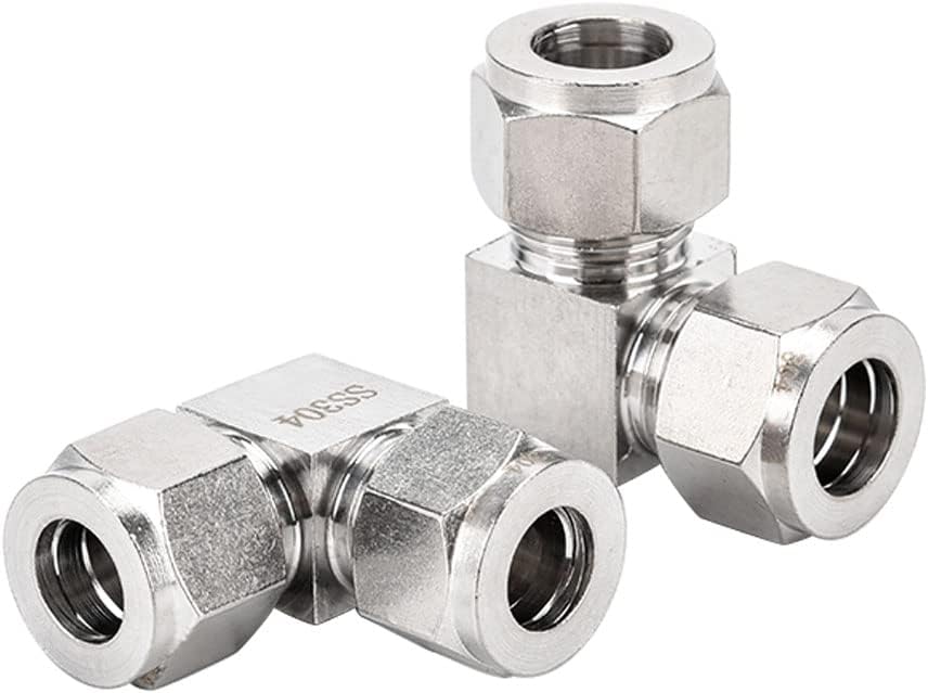 304 Stainless Steel Reducing Compression 90 Degree Elbow 1/4" x 1/8" OD 1pc