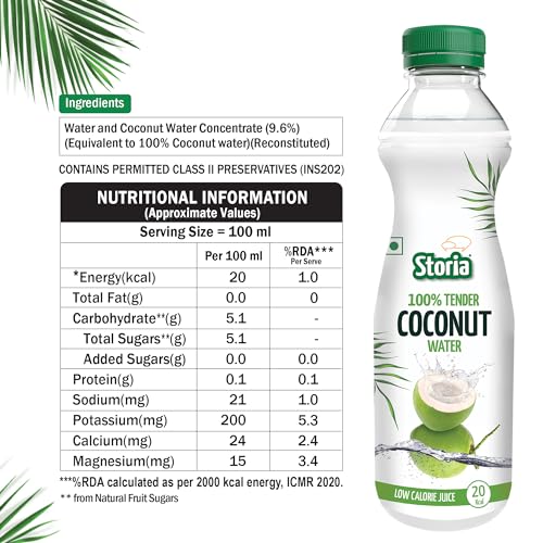 Image of Storia Tender Coconut Water- No Added Sugar - 1000 ml PET Bottle (Pack of 2)