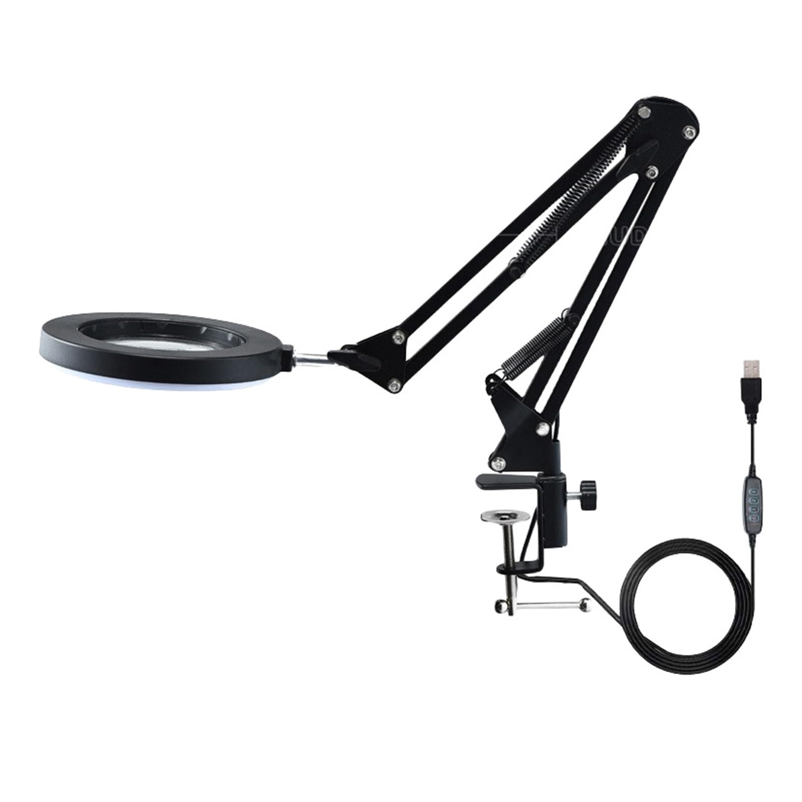 Lampe de Réparation LED, 3 Couleurs, Loupe 10X avec luminosité Réglable, Verre en Acier Inoxydable pour la Lecture de Livres (BLACK)