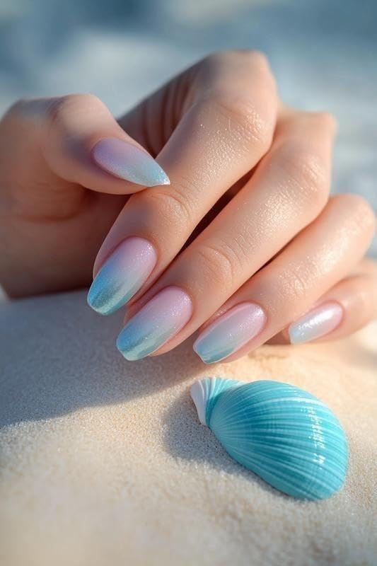 AVSAR Press-On Nails | Pink to Blue Ombre | 20 Pieces | Stick-On Artificial Nail Set | Salon Look in 5 Mins | No Glue Needed | Includes Glue Tabs, Filer & Cuticle Stick-image-49