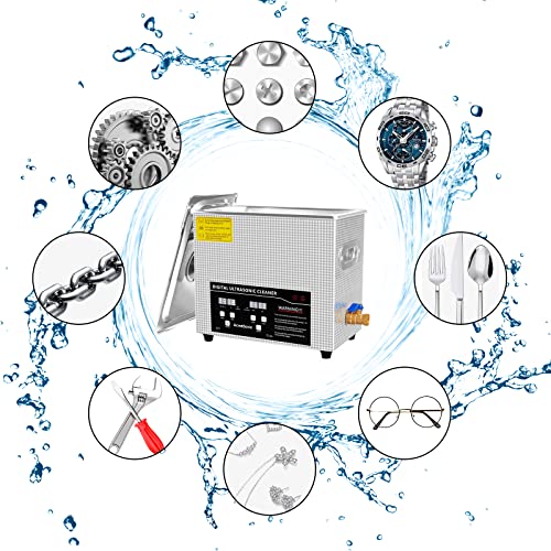 Acmesonic Ultrasonic Cleaner 6Lprofessional Ultrasonic Parts Cleaner 40Khz With Digital Timer&Heater(300W Heater,180W Ultrasonic) For Dental, Jewelry, Circuit Board, Cd, Gun Parts #TOP6