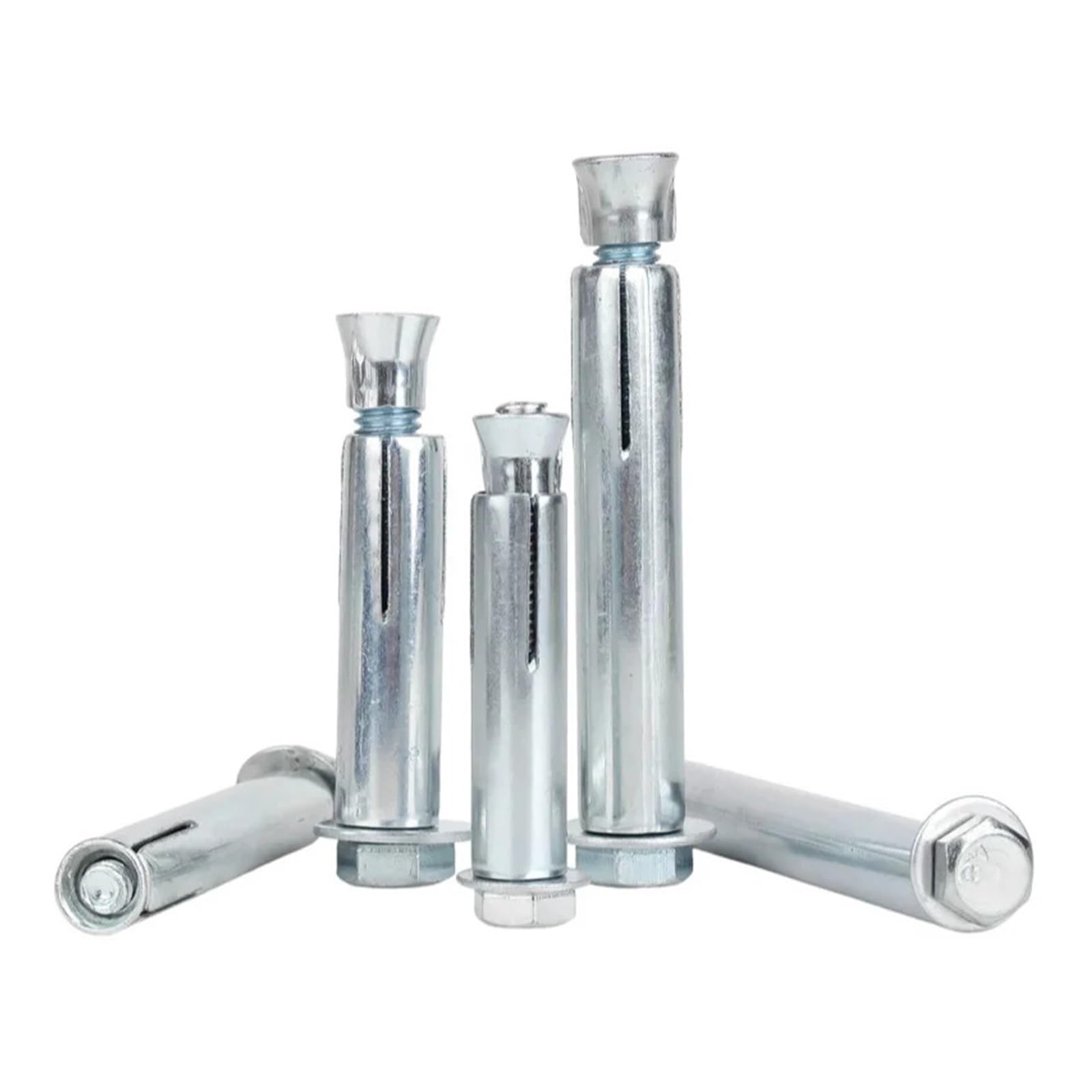Anclaje Pared Cabeza hexagonal galvanizada M6 M8 M10 M12 | Pernos de expansión de acero al carbono Tornillos empotrados(M8x200mm(5pcs))