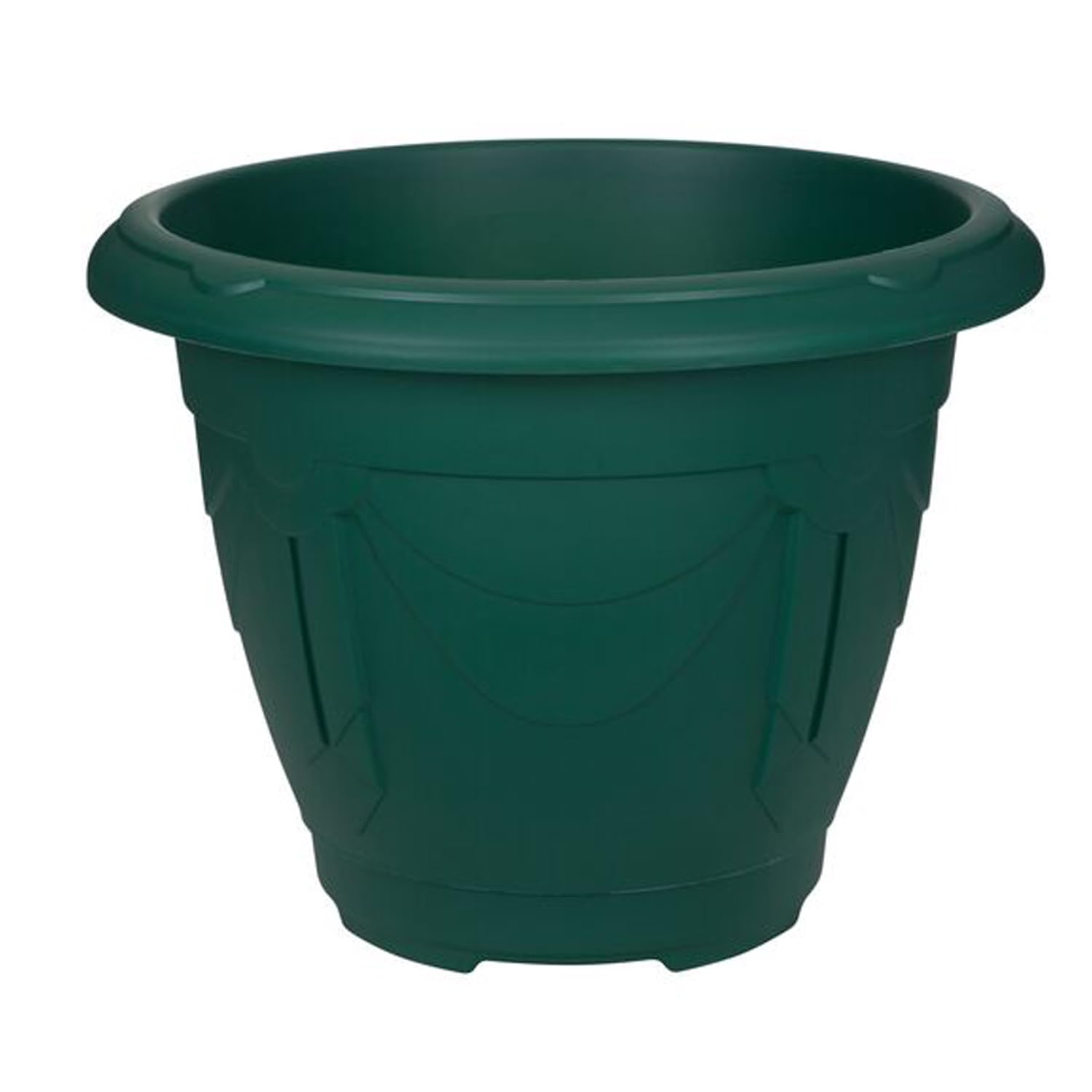 Whitefurze Round Venetian Planter, 43cm, Forest Green