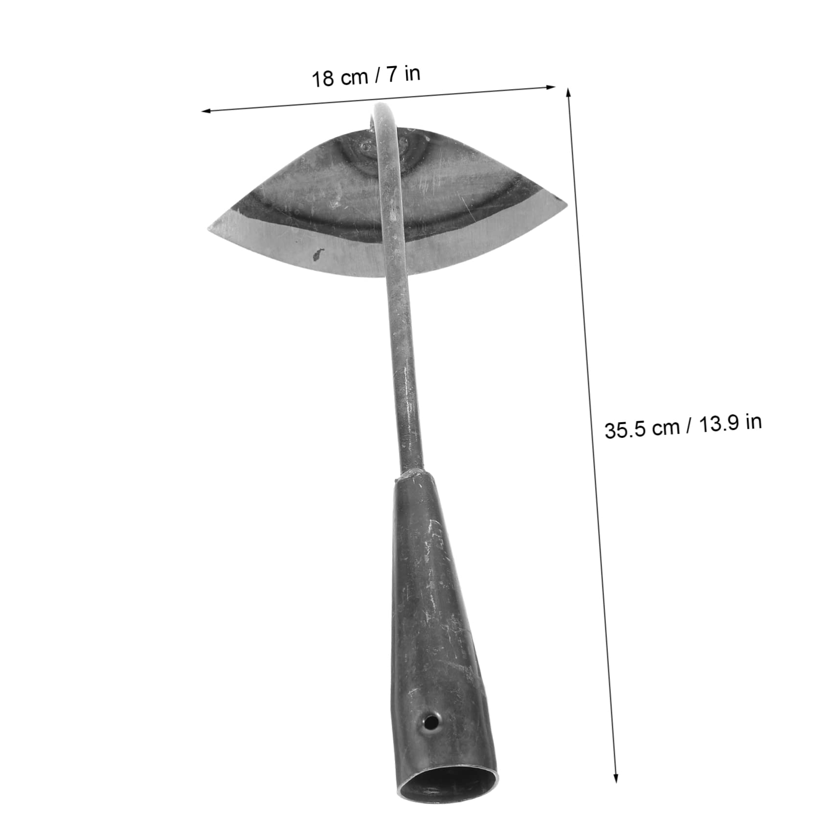 Mikikit Household Gardening Steel Hoe Tool Lightweight Versatile Weeding Digging Implement for Farm Garden Courtyard Greenhouse and Balcony Use