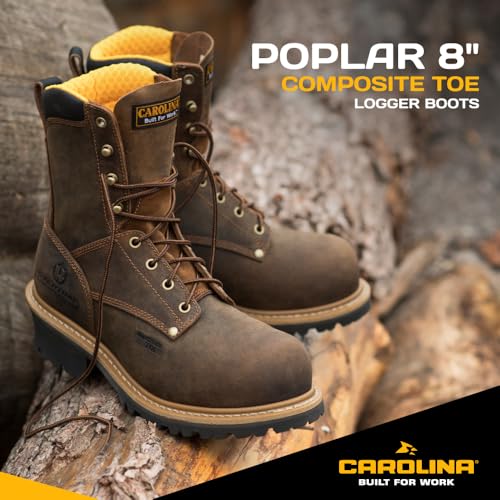 Carolina Men's 8" Poplar Comp Toe Logger, Industrial & Construction Boots, Oil & Slip Resistant, EH Rated2