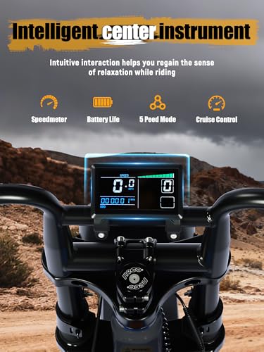 Image of Electric Dirt Bike Adults, 1300W Peak 42V20.8Ah ebike, 20+MPH 20 inch x4.0 Fat Tire, Streamlined E-Motorcycle with 7 Speeds for Youths, V200，Black Standard