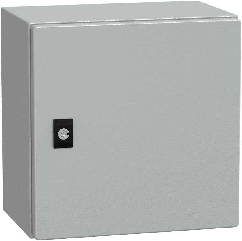 Square D by Schneider Electric Spacial CRN Steel Metal Electrical Box for Indoor Use, Plain Door, Wall Mounted, Mounting Plate Not Included, 300 (W) x 300 (H) x 200 (D) mm