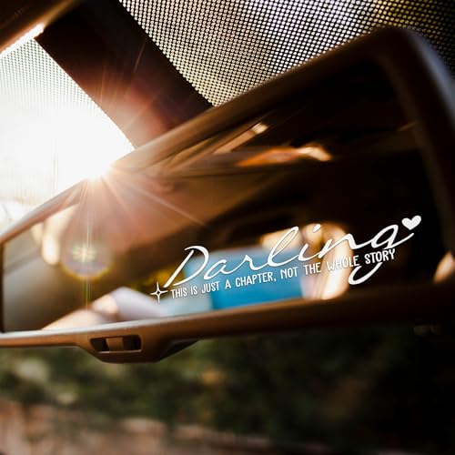 Image of Set 2Pcs Darling This Is Just Chapter Not The Whole Story Mirror Decals Inspiration Bookish Stickers Positive Selflove Car Accessories Water Bottle Window Vinyl Waterproof 3,5x1 inch Decal