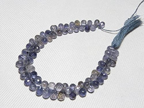 Perles iolite pour bijoux artisanaux rang de pierres gemmes violettes en forme de goutte facettée