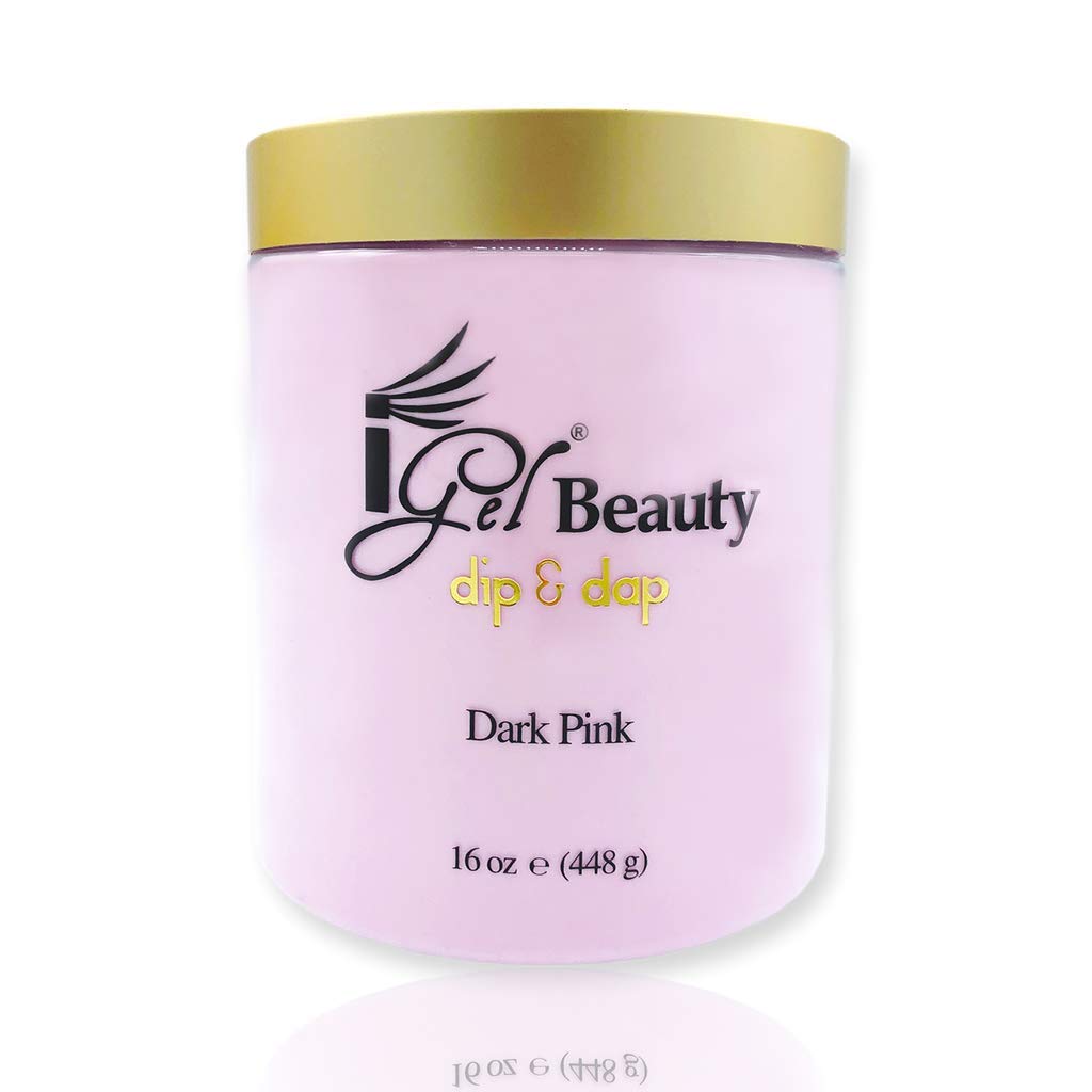 iGel - 100% Pure NAil Acrylic/Dipping Powder - Pink & White Collection (DARK PINK - 16oz)