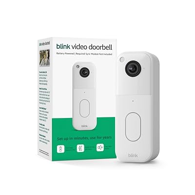 Blink Video Doorbell (newest model) – Head-to-toe HD view, two-year battery life, and simple setup. Required Sync Module not included – Add-On (Black)