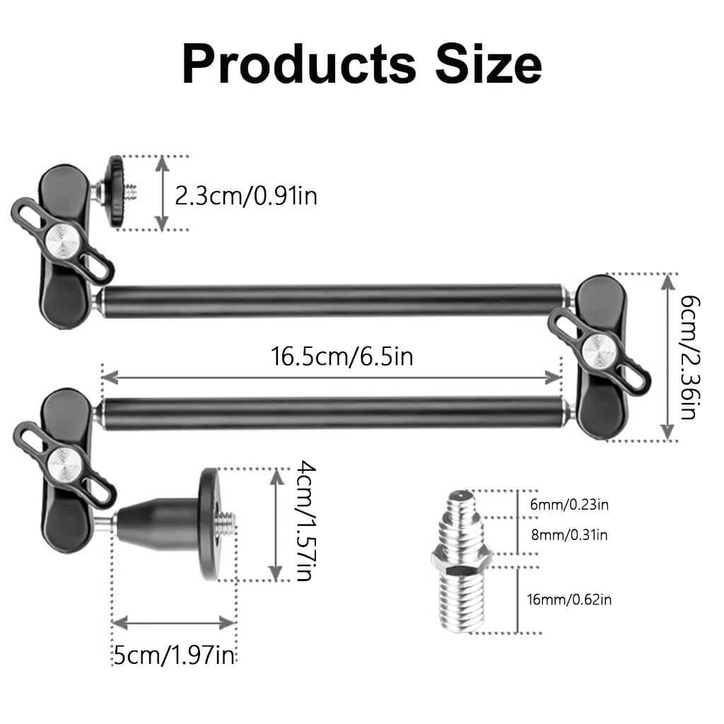 Soportes de soporte de brazo mágicos de aleación de aluminio con bloqueo seguro, estabilidad inquebrantable con tornillo de 1/4 3/8 para uso
