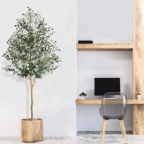 Haispring Artificial Olive Tree 6Ft (72'') Tall Fake Trees Large Faux Olive Tree For Modern Living Room Indoor & Outdoor Decor, Nearly Natural Silk Tree For Housewarming Gift #TOP4