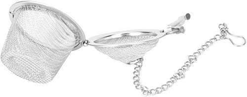 Miniatura 7 de Infusor de té de acero inoxidable filtro de té de malla de hierbas filtro de especias infusor de sopa con cadena, plateado