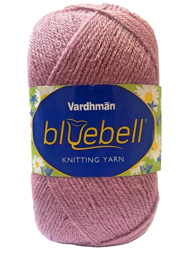 Image of Vardhman Blue Bell DK Weight Supersoft Hand Knitting & Crocheting Yarn (Pack of 1 ball - 100gram) 100% Acrylic, Multi Color Crochet Thread wool, Suitable for Craft, Babywear, Baby Blankets, Sweater, Scarf, Cap, Art & Craft - (Old Rose - Bbell-085)
