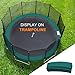 Exacme Trampoline Pad Replacement Round Safety Spring Cover, No Hole for Pole (Green, 15 Foot)