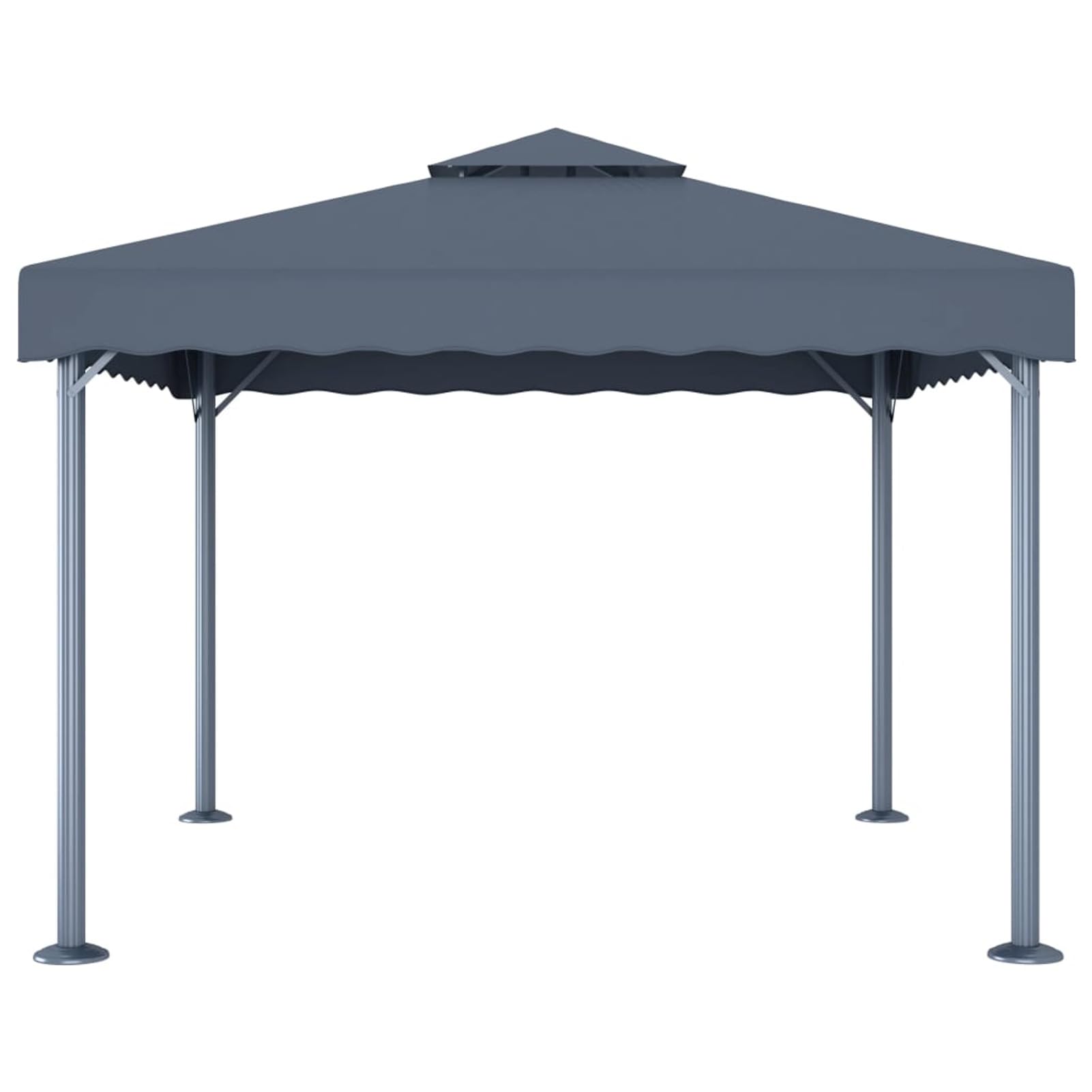 Gazebo con Stringa di Luci LED 300x300 cm Antracite Alluminio,Gazebo Pergola Con Telo Impermeabile Richiudibile E Struttura Rettangolare In Acciaio Inossidabile Ad Alta Densità,Per Arredo Giardi