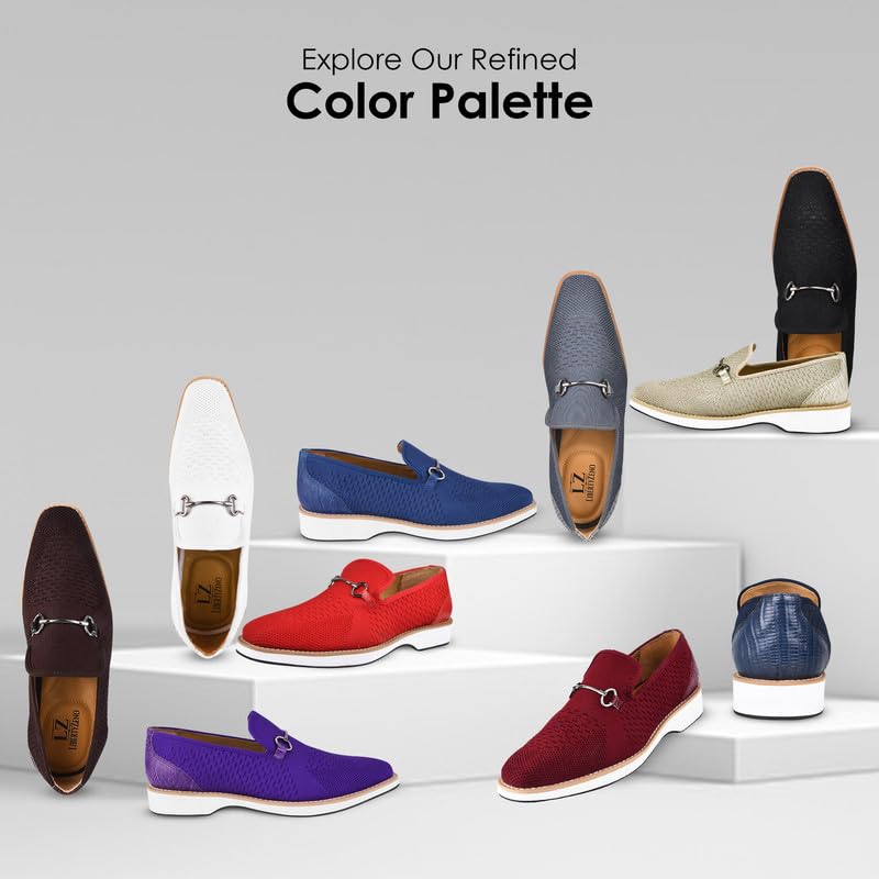 Mens Prom Shoes - Mens Tuxedo Canvas Textile and Suede Leather Noble Loafers and Slip On Wedding Party Shoes3