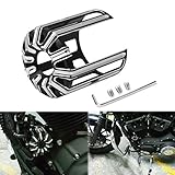 AQIMY ハーレー用 オイルフィルターカバー CNC アルミ製 スポーツスター883/1200 XL/ツーリングソフテイル対応 トリムグリルスタイル ブラック+メッキ 交換用カバー