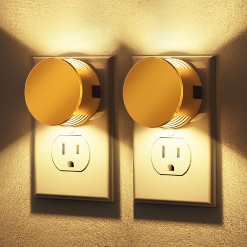 Image of Briignite Night Lights Plug into Wall [2 Pack], Dusk to Dawn Sensor Nightlight, Brightness Adjustable, 3000K Soft White, Dimmable Plug in Night Light for Bedroom, Hallway, Stairs, Kitchen