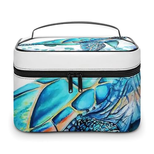 メイクボックス コスメ収納 大容量 癒し カメ アートプリント 化粧ポーチ 化粧品入れ メイク収納ケース 軽量 持ち運び アクセサリー 小物入れ おしゃれ 旅行 出張用 プレゼント