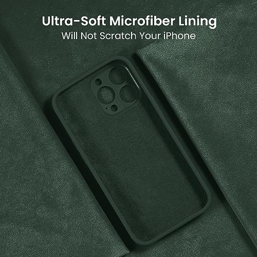 Image of FireNova Designed for iPhone 16 Pro Case, Silicone Upgraded [Camera Protection] Phone Case, Soft Anti-Scratch Microfiber Lining Inside, 2024, Alpine Green