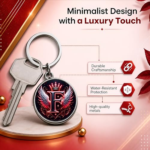 Image of magical gifts MG | Premium Alphabet & Initial Metal Keychain for Bags & Keys | Double-Sided | Personalized Initial Charm Keyring | Heavy-Duty Metal | Perfect for Gifting & Daily Use