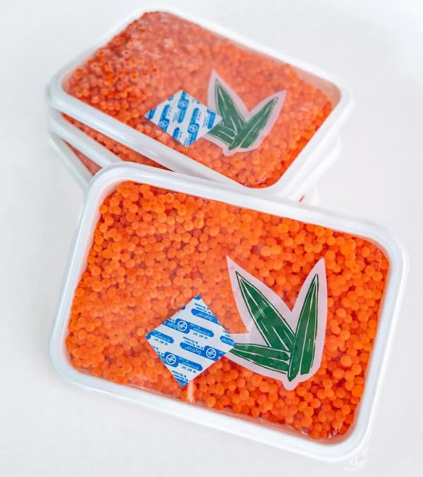 Wild Alaskan Keta Salmon Red Caviar, Copper River Seafoods, Kosher Whole Salmon Chum Roe/Ikura, 500g/1.1lb (Pack of 2)