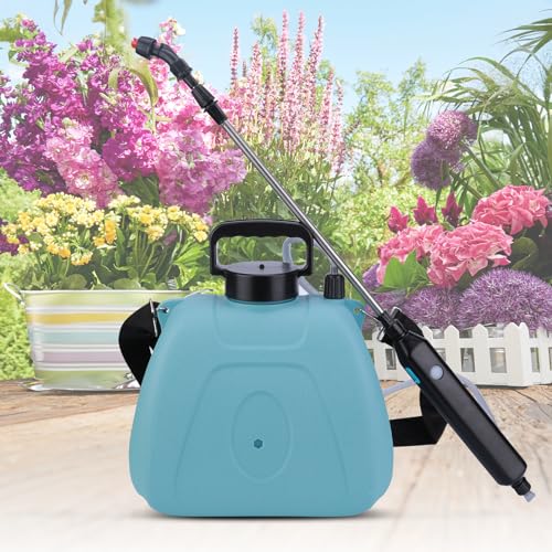 Pulverisateur Electrique, Pulvérisateur à Pompe Portable 7 L, Pulverisateur Lance Telescopique USB avec 3 Buses Courroie d'épaule Réglable, Pulverisateur a Pression pour Jardin (Bleu)