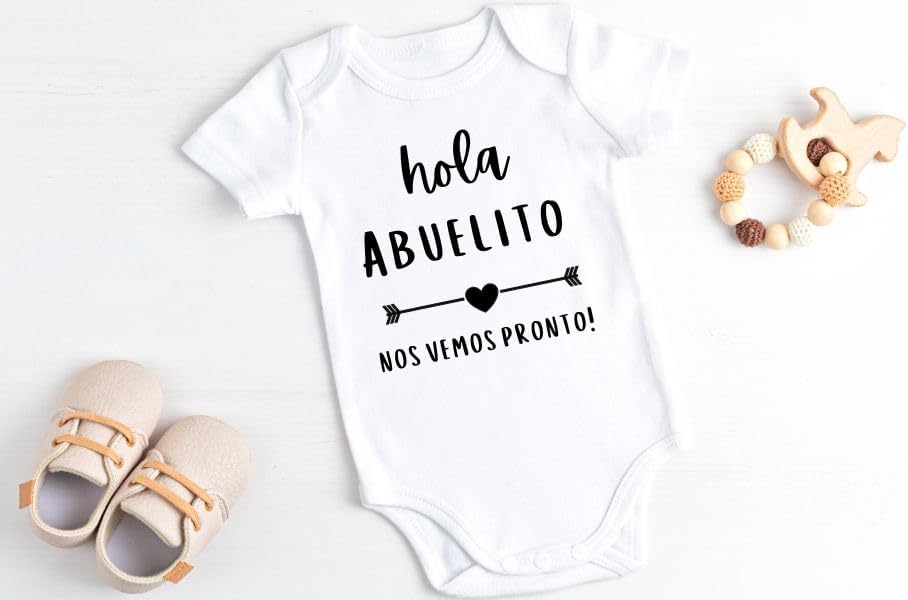 Miniatura 2 de Hola Abuelito - Body para abuelos con anuncio de embarazo en español, regalo para recién nacido