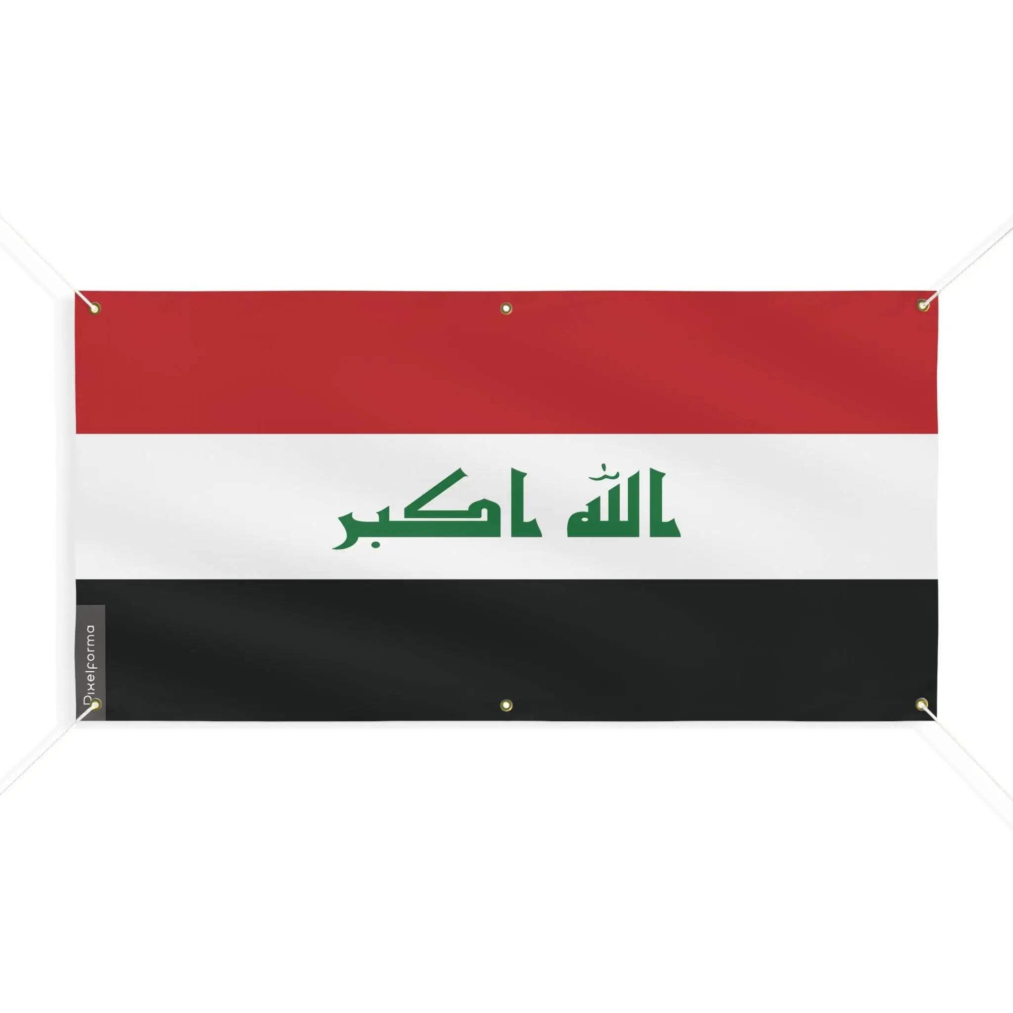 Drapeau Irak 180x360cm grand format à 6 oeillets en maille résistante pour mât