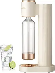 GreatWhip Máquina De Fazer Água Com Gás E Refrigerante Para Uso Doméstico Garrafa Carbonatação 1L Bpa Compatível Qualquer Carbonatante Troca Co2 60L Rosca (Não Incluído) Branco