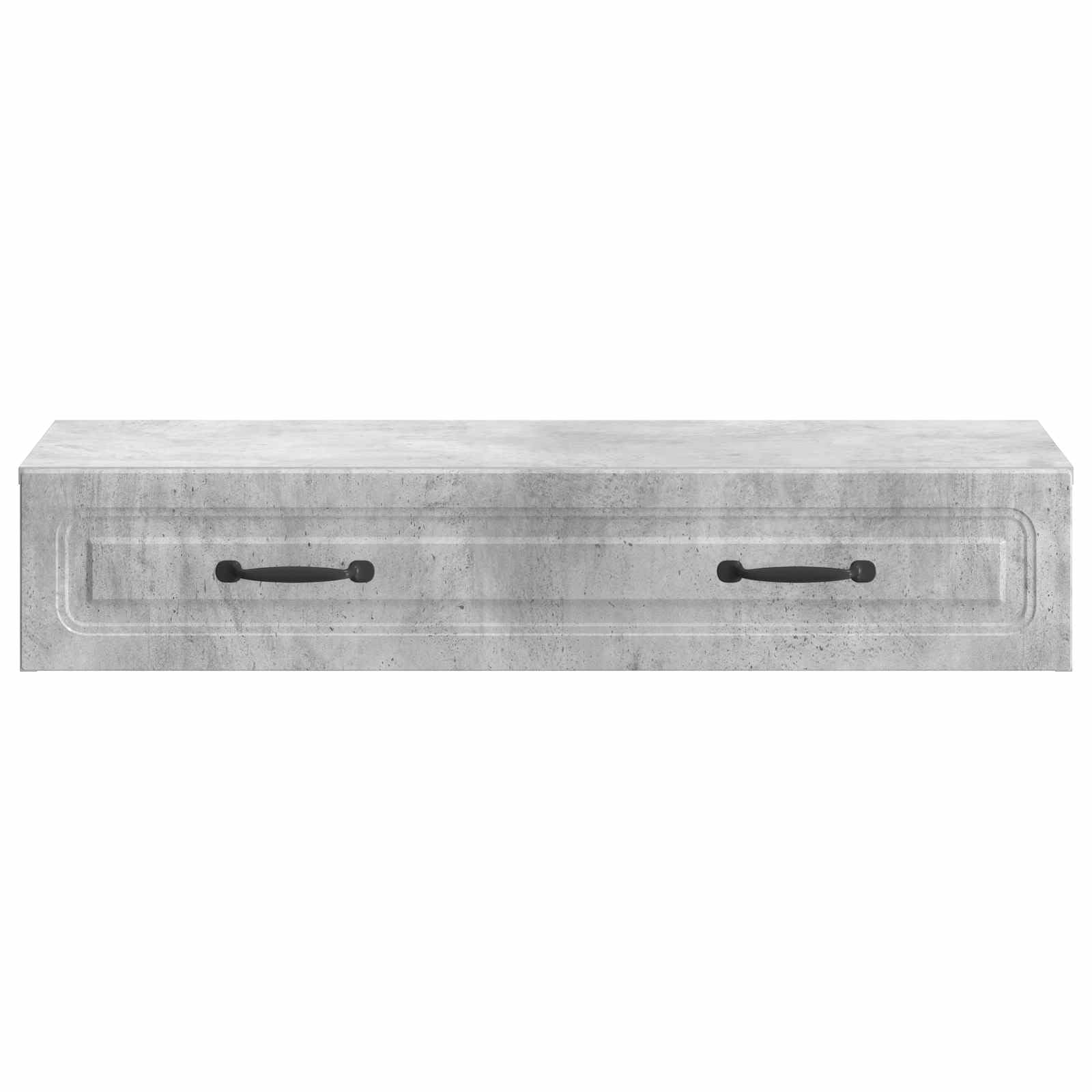 Tavolino da parete grigio cemento, 87,5 x 34,5 x 17 cm, in legno con cassetto e scomparto chiudibile, organizer per ufficio, soggiorno, corridoio, garage