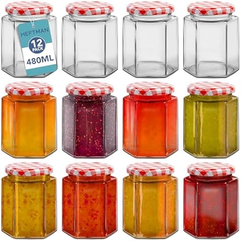 HEFTMAN 12 Pack Airtight Glass Jars Cover