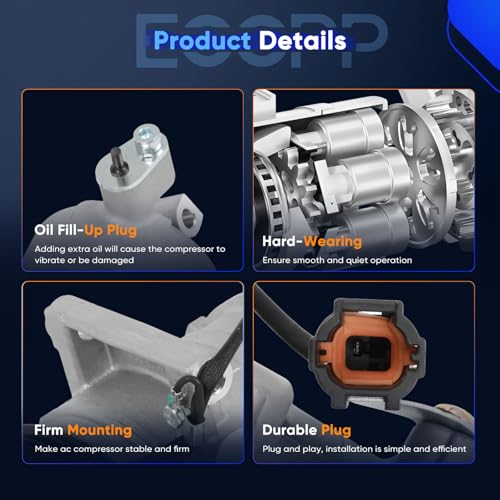 Image of ECCPP A /C Compressor with Clutch 2005-2019 for Nissan Frontier Xterra 4.0L 2009-2012 for Suzuki Equator 4.0L AC Compressor
