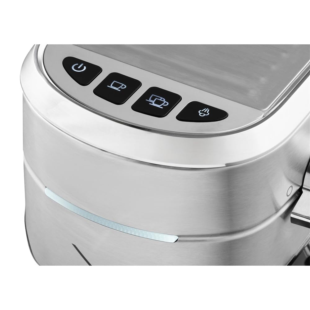 Vestel SESM5040 X Manuelle Espressomaschine 15 Bar Edelstahl Milchaufschämer 1,2L Wassertank Silber