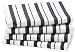 Cotton Craft - 4 Pack - Basket Weave Kitchen Towels - Black - 100% Cotton - Oversized 20x30 - Modern Clean Striped Pattern - Convenient Hanging Loop