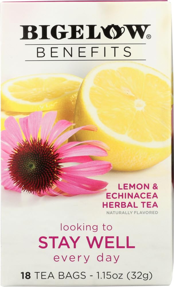 Bigelow BenefitsHerbal Tea (Pack of 2) Lemon & Echinacea, 18 Count (Pack of 2)
