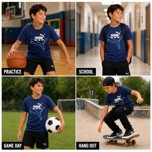 Image of PUMA Boys T-Shirts Athletic Crewneck Short Sleeve Tees (Sizes S-XL)