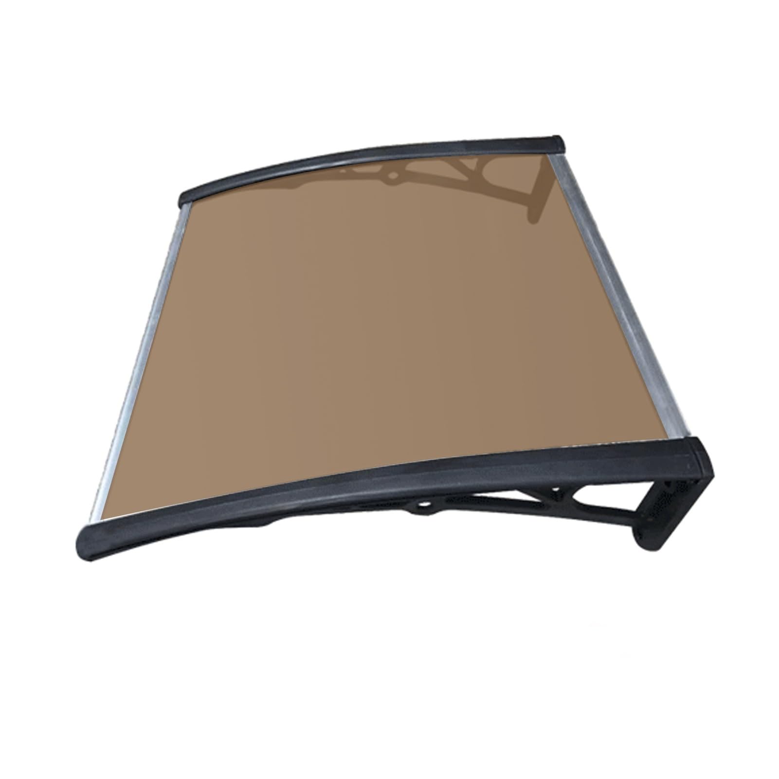 GJZQDKX Window Awning Door Canopy, Polycarbonate Cover Front Door Outdoor Patio, Outdoor Canopy UV Rain Snow Protection, for Window, Porch, Front Back Door (Color : Brown, Size : 60x60cm)