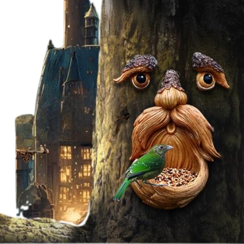 Amazon.com : Bird Feeders with Tree Faces - Outdoor Art Decorations ...