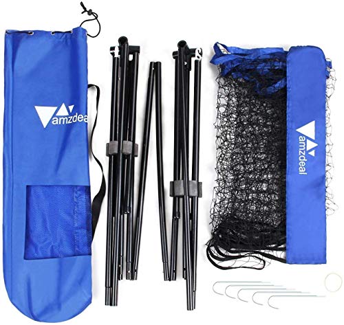 amzdeal Badminton Net,Portable Volleyball and Tennis Net with Adjustable Heights, 14ft / 4.2m Foldable Indoor Outdoor Training Net