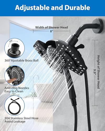 50% Off Black 2-in-1 High Pressure Shower Head with Handheld