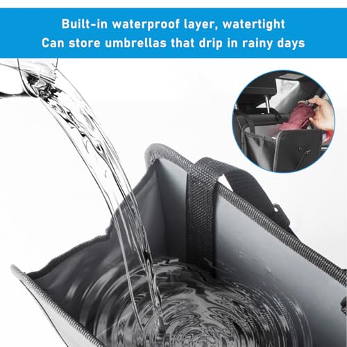 Image of Foldable Car Trash Can, Waterproof Large Capacity Automotive Hanging Trash Bin, Leakproof Auto Garbage Bag Storage Container for All Vehicles, Interior Car Accessories (Small)