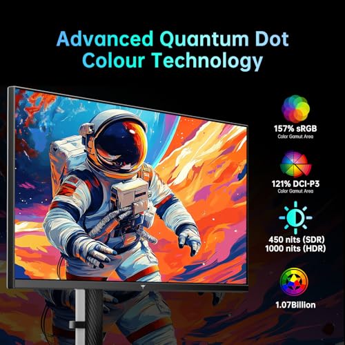 Image of KTC 27 Inch Mini LED Monitor 1440P, 200Hz Up to 210Hz Gaming Monitor, HDR 1000, HDMI & DP, Swivel /Height /Pivot /Tilt Adjustable, VESA, White Vertical Monitor, M27T6S